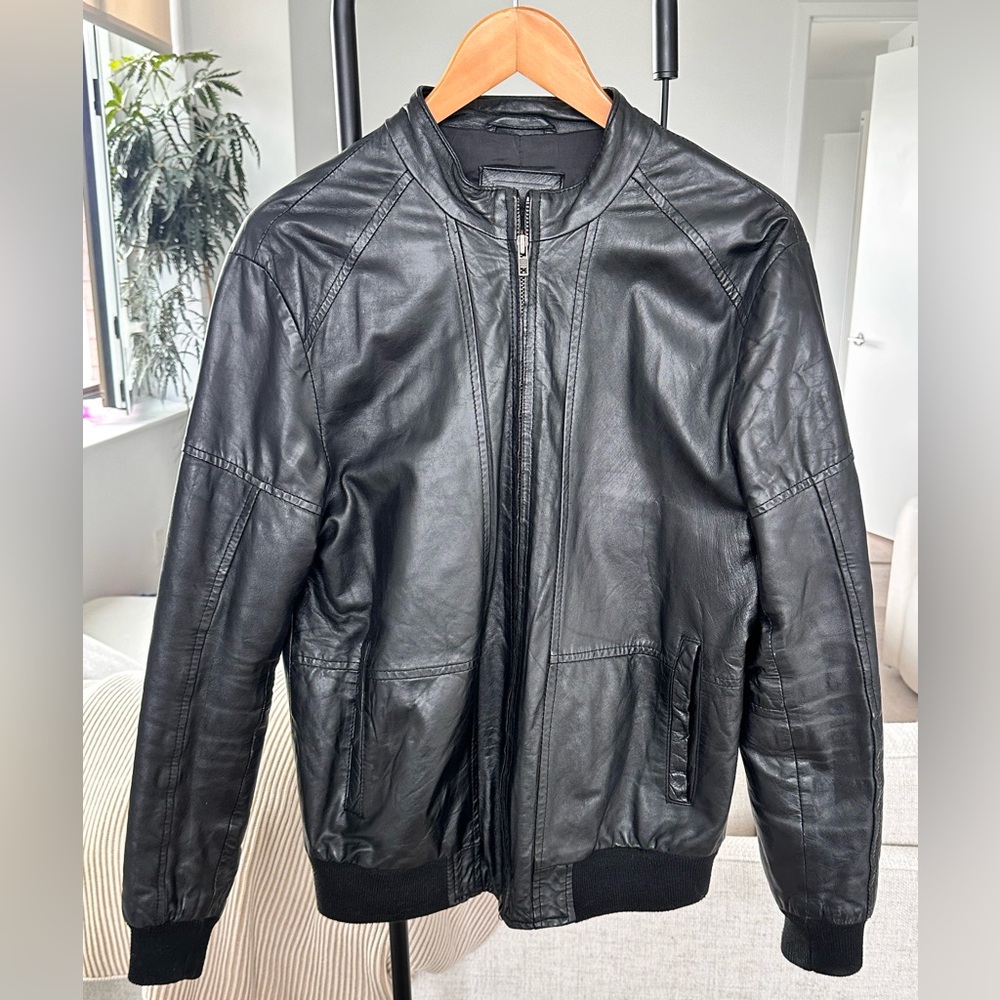 ASOS Men's Black Real Leather Jacket